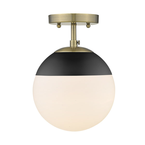 Golden - 3218-SF AB-BLK - One Light Semi-Flush Mount - Dixon AB - Aged Brass