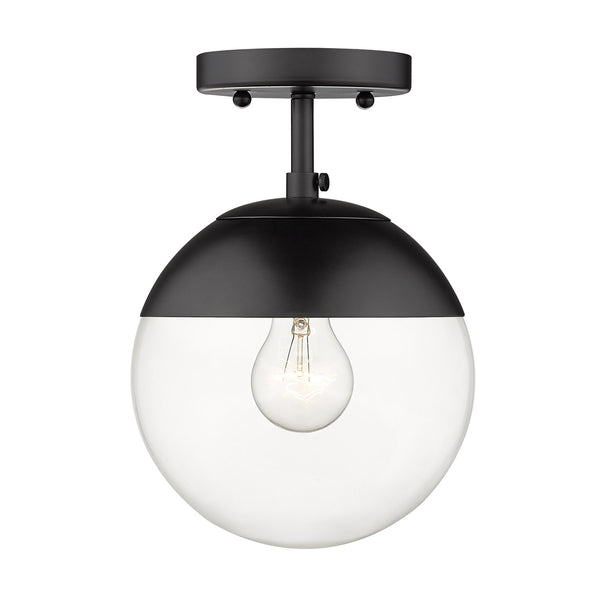 Golden - 3219-SF BLK-BLK - One Light Semi-Flush Mount - Dixon BLK - Matte Black