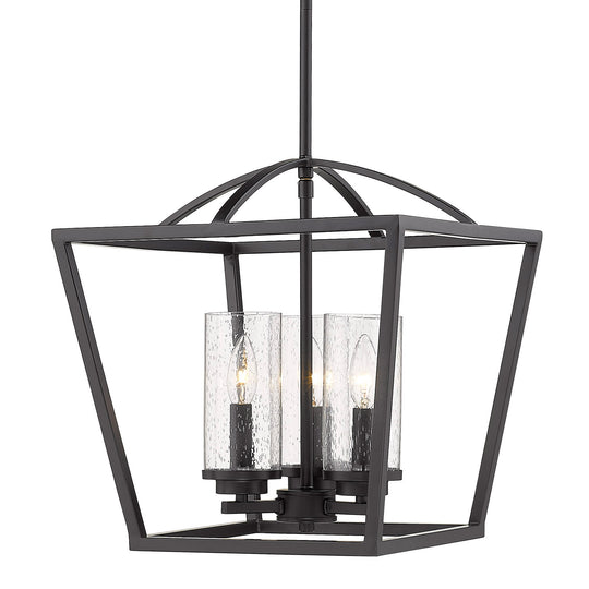 Golden - 4309-3P BLK-BLK-SD - Three Light Pendant - Mercer - Matte Black