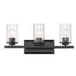 Golden - 4309-BA3 BLK-BLK-SD - Three Light Bath Vanity - Mercer - Matte Black