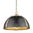 Golden - 6928-3P AB-BLK - Three Light Pendant - Aldrich AB - Aged Brass