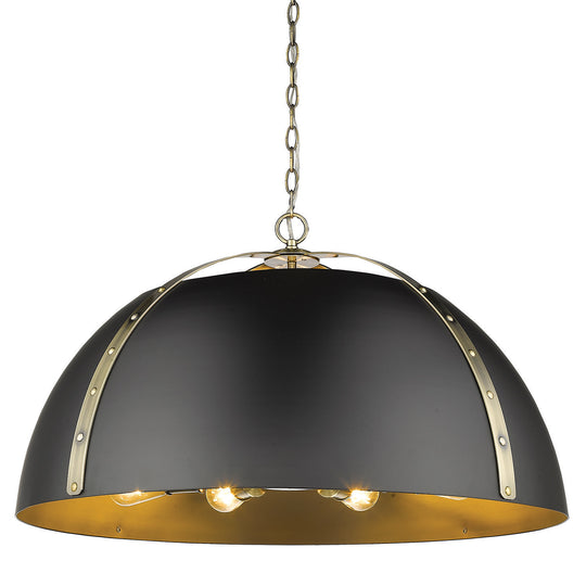 Golden - 6928-8P AB-BLK - Eight Light Pendant - Aldrich AB - Aged Brass