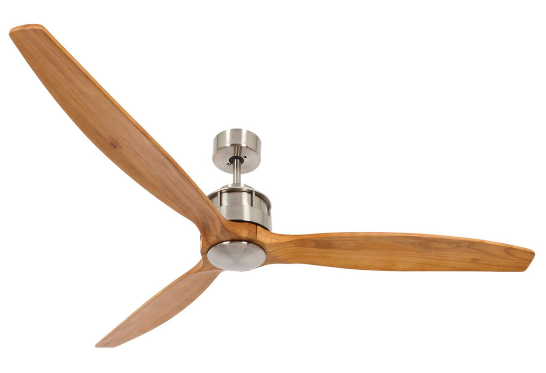 Beacon Lighting - 210506010 - 60``Ceiling Fan - Akmani - Brushed Chrome and Teak