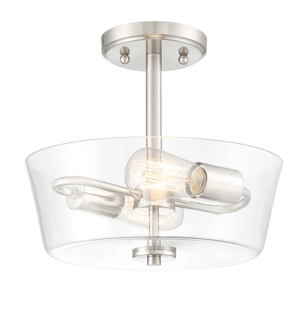 Designers Fountain - 95711-SP - Two Light Semi-Flush Mount - Westin - Satin Platinum