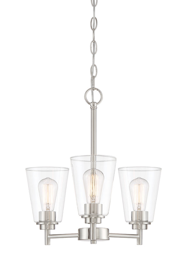 Designers Fountain - 95783-SP - Three Light Chandelier - Westin - Satin Platinum