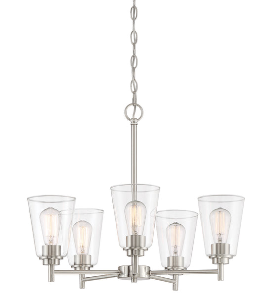 Designers Fountain - 95785-SP - Five Light Chandelier - Westin - Satin Platinum