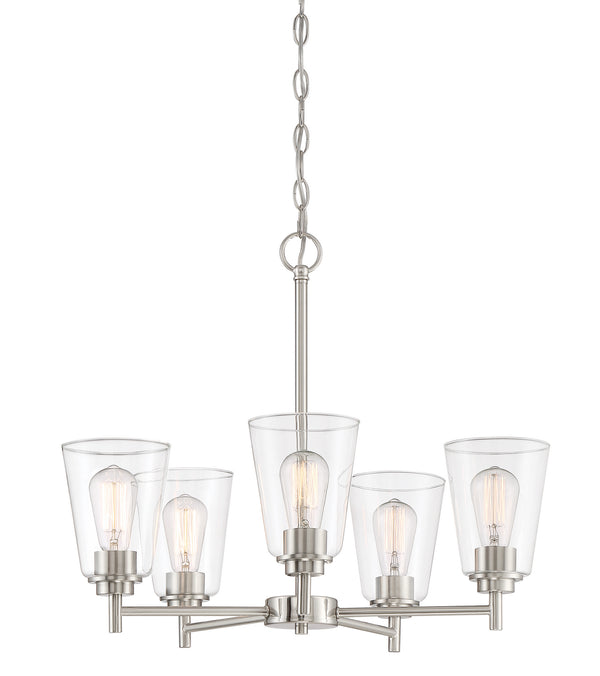 Designers Fountain - 95785-SP - Five Light Chandelier - Westin - Satin Platinum