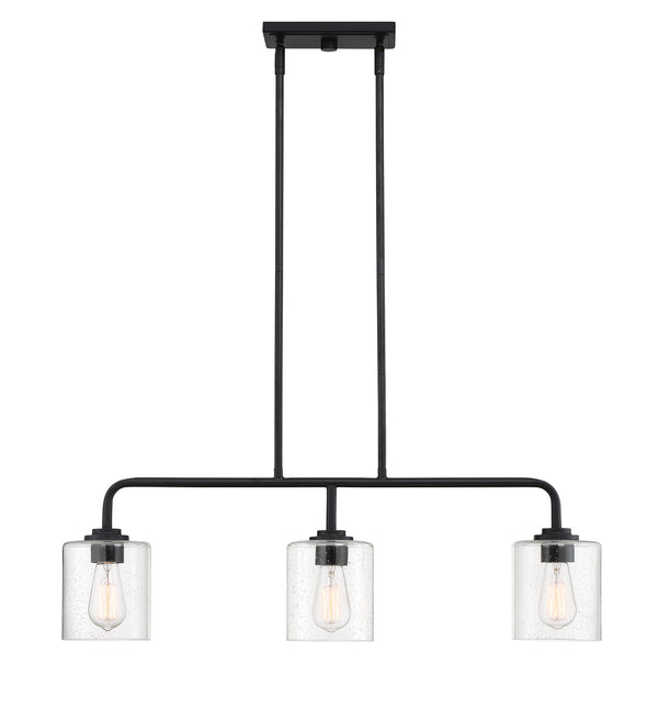 Designers Fountain - 96438-MB - Three Light Island Pendant - Logan - Matte Black