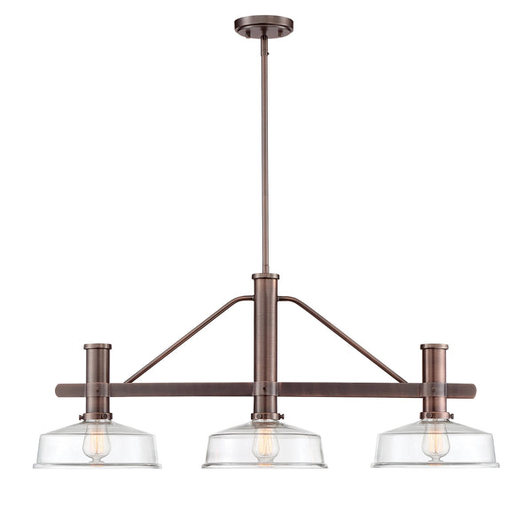 Designers Fountain - 96538-SCB - Three Light Island Pendant - Carson - Satin Copper Bronze