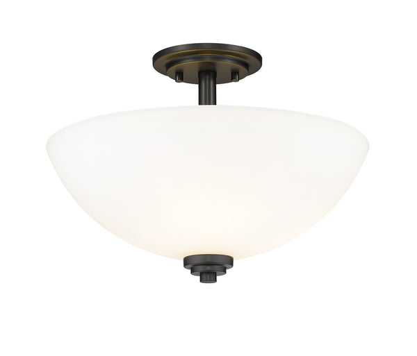 Z-Lite - 443SF-MB - Three Light Semi Flush Mount - Ashton - Matte Black