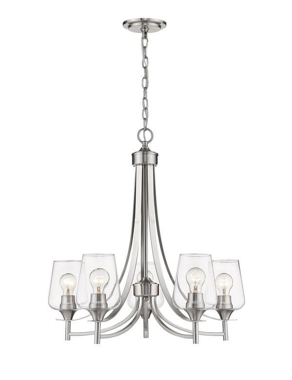 Z-Lite - 473-5BN - Five Light Chandelier - Joliet - Brushed Nickel