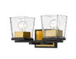 Z-Lite - 475-2V-MB-OBR - Two Light Vanity - Bleeker Street - Matte Black / Olde Brass