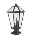 Z-Lite - 579PHXLS-SQPM-BK - Three Light Outdoor Pier Mount - Talbot - Black