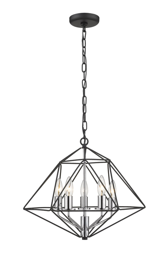 Z-Lite - 918-18MB-CH - Five Light Chandelier - Geo - Matte Black / Chrome