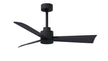 Alessandra 42" Matte Black Matte Black Blade Finish