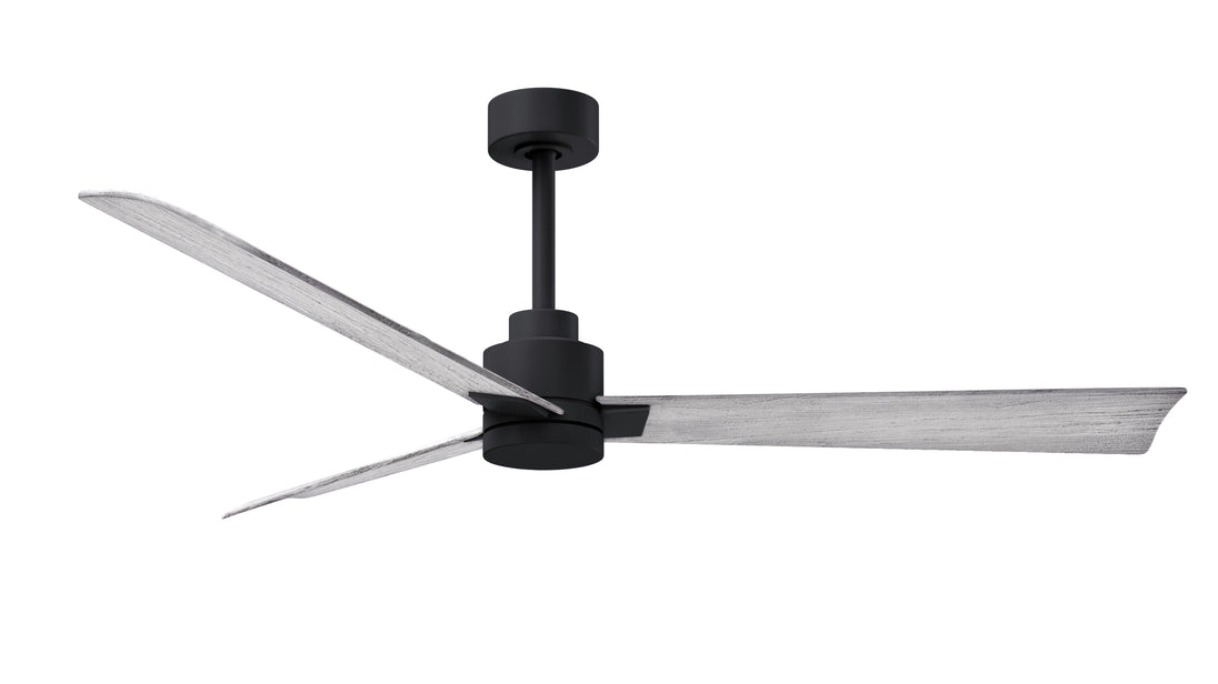 Alessandra 56" Matte Black Barn Wood Tone Blade Finish