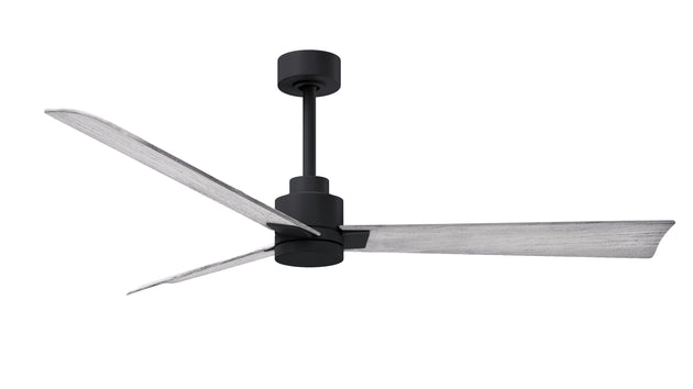 Alessandra 56" Matte Black Barn Wood Tone Blade Finish
