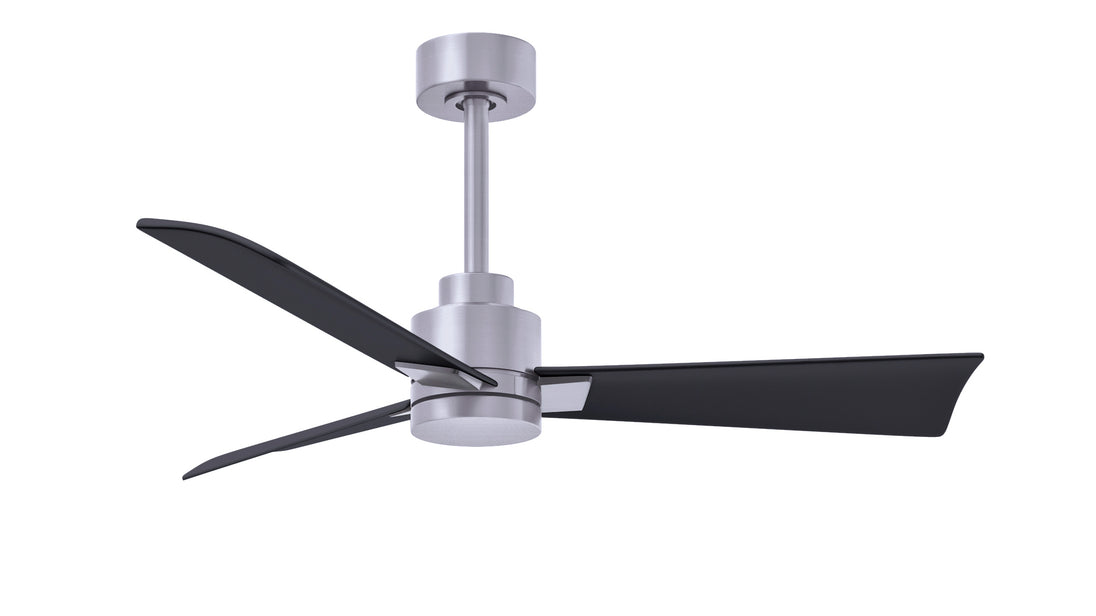Alessandra 42" Brushed Nickel Matte Black Blade Finish