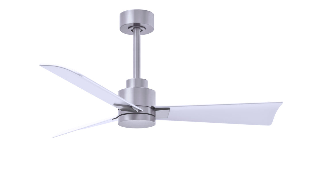 Alessandra 42" Brushed Nickel Matte White Blade Finish
