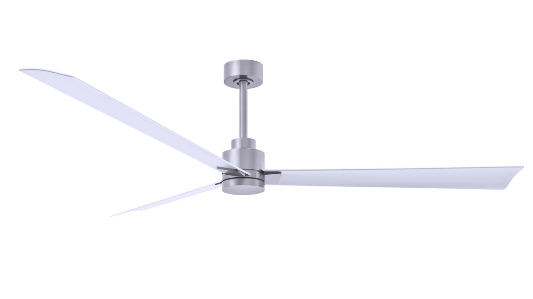 Alessandra 72" Brushed Nickel Matte White Blade Finish