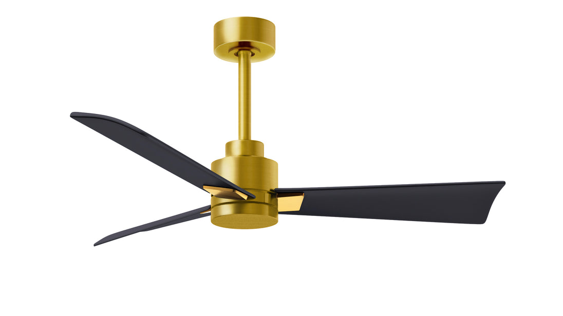 Alessandra 42" Brushed Brass Matte Black Blade Finish
