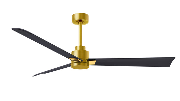 Alessandra 56" Brushed Brass Matte Black Blade Finish