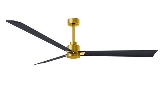 Alessandra 72" Brushed Brass Matte Black Blade Finish