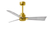 Alessandra 42" Brushed Brass Barn Wood Tone Blade Finish