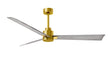 Alessandra 56" Brushed Brass Barn Wood Tone Blade Finish
