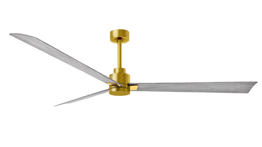 Alessandra 72" Brushed Brass Barn Wood Tone Blade Finish