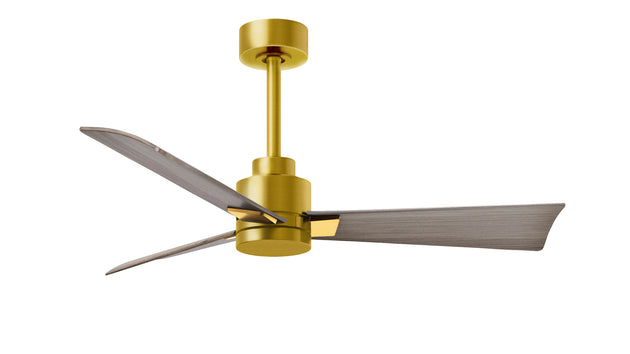 Alessandra 42" Brushed Brass Gray Ash Tone Blade Finish