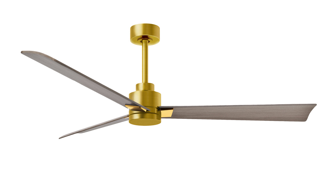 Alessandra 56" Brushed Brass Gray Ash Tone Blade Finish
