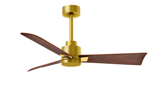Alessandra 42" Brushed Brass Walnut Tone Blade Finish