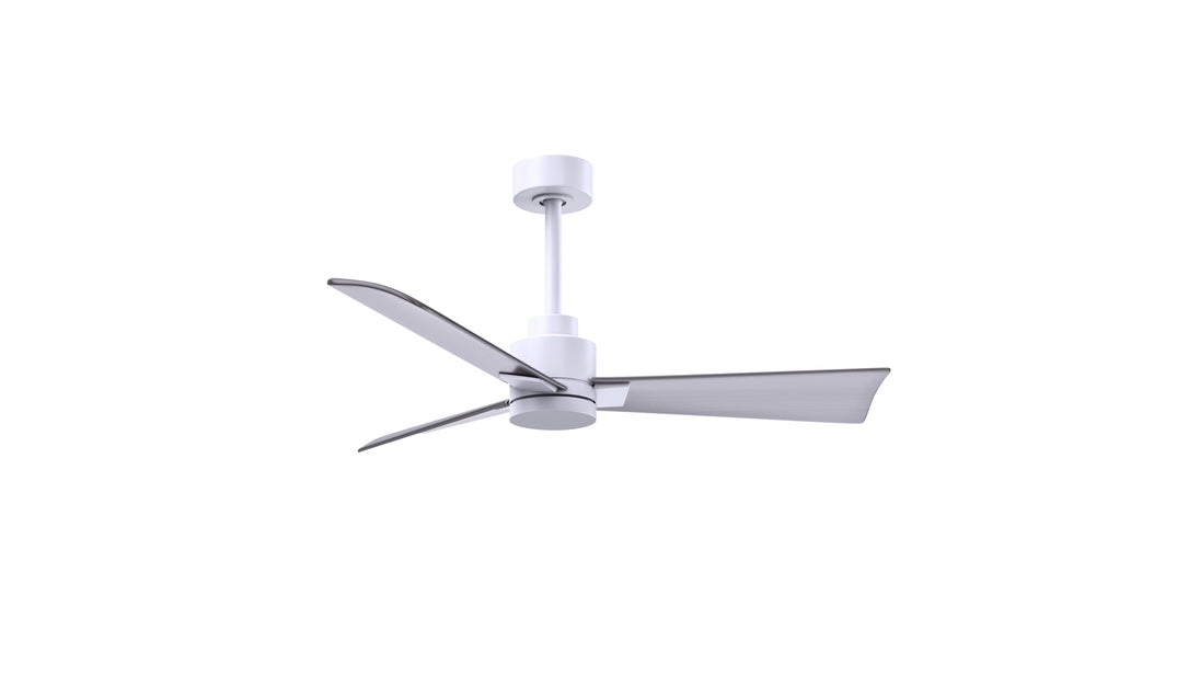 Alessandra 42" Matte White Brushed Nickel Blade Finish
