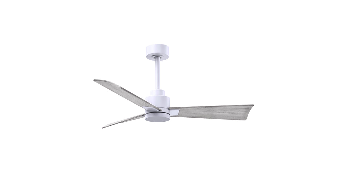 Alessandra 42" Matte White Barn Wood Tone Blade Finish