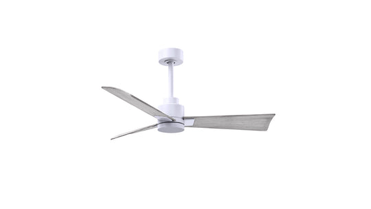 Alessandra 42" Matte White Barn Wood Tone Blade Finish