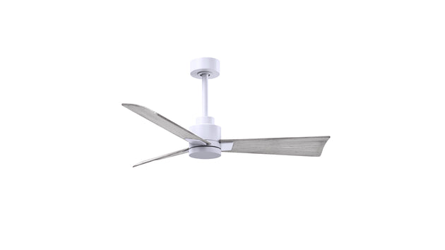 Alessandra 42" Matte White Barn Wood Tone Blade Finish