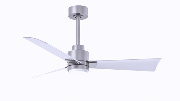 Alessandra - LK 42" Brushed Nickel Matte White Blade Finish
