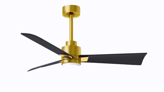 Alessandra - LK 42" Brushed Brass Matte Black Blade Finish
