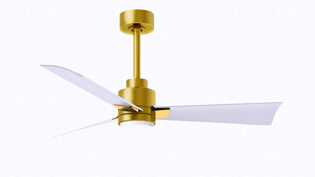 Alessandra - LK 42" Brushed Brass Matte White Blade Finish